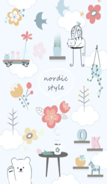 [LINE着せ替え] 花とインテリア♡blue15_1の画像1