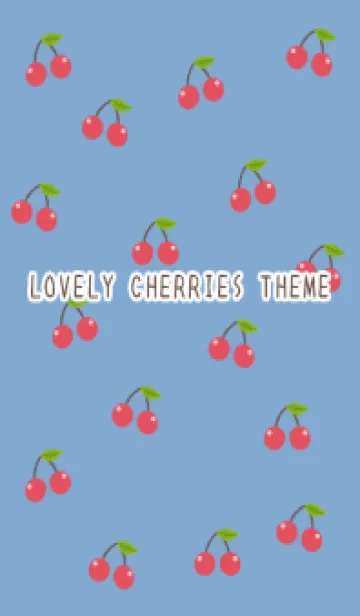 [LINE着せ替え] LOVELY CHERRIES/くすみブルーの画像1