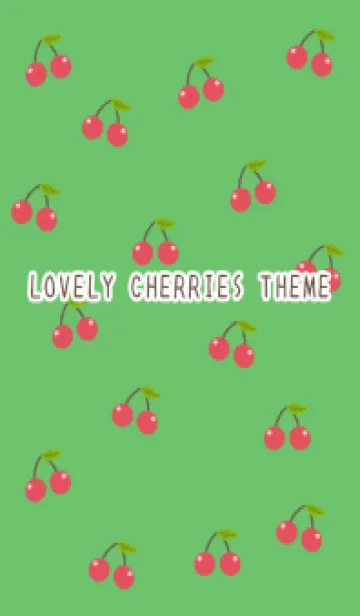 [LINE着せ替え] LOVELY CHERRIES/グリーンの画像1