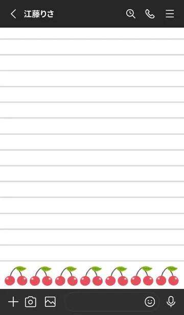 [LINE着せ替え] 幸せチェリーノート/ブラックの画像2