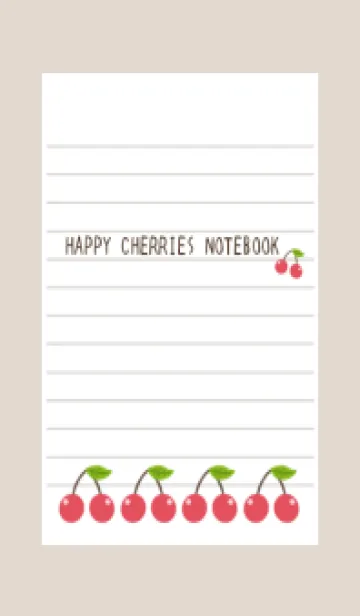 [LINE着せ替え] 幸せチェリーノート/ベージュの画像1