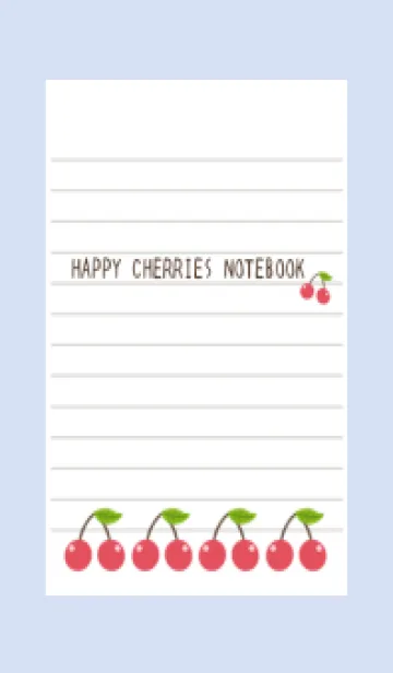 [LINE着せ替え] 幸せチェリーノート/ブルーグレイの画像1