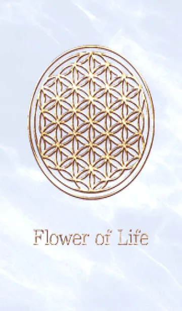 [LINE着せ替え] Flower of Life - Gold (L) - ブルー 02の画像1