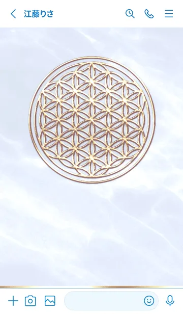 [LINE着せ替え] Flower of Life - Gold (L) - ブルー 02の画像2