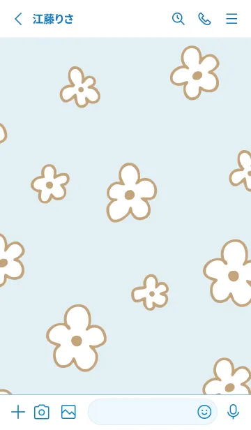 [LINE着せ替え] おしゃれなベージュ花の画像2