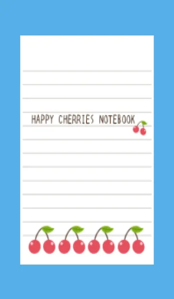 [LINE着せ替え] 幸せチェリーノート/ブルーの画像1