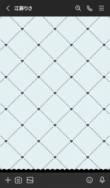 [LINE着せ替え] ♡Heart&Girly♡Paleブルー&ブラックの画像2