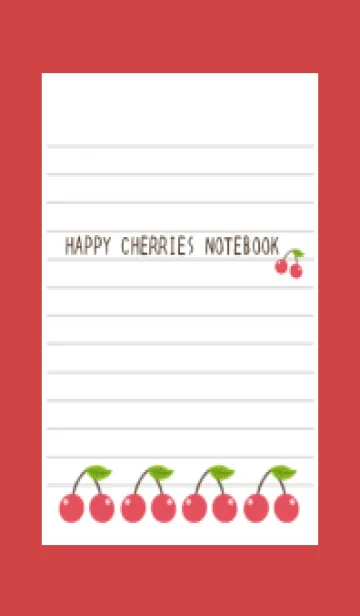 [LINE着せ替え] 幸せチェリーノート/レッド/ベージュの画像1