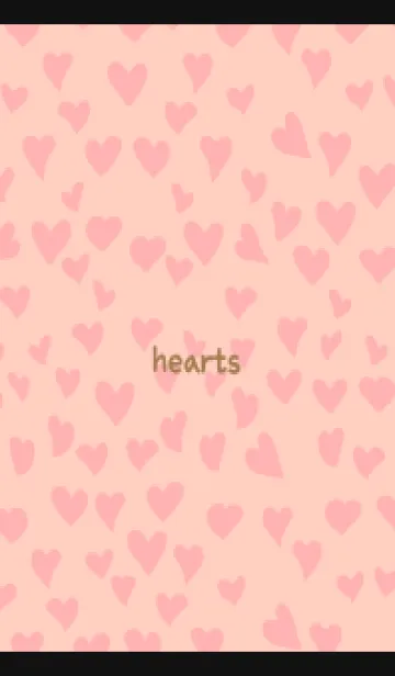 [LINE着せ替え] かわいいハートたち 黒色の画像1