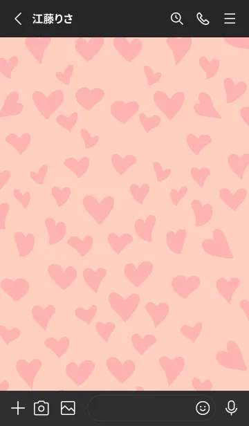 [LINE着せ替え] かわいいハートたち 黒色の画像2