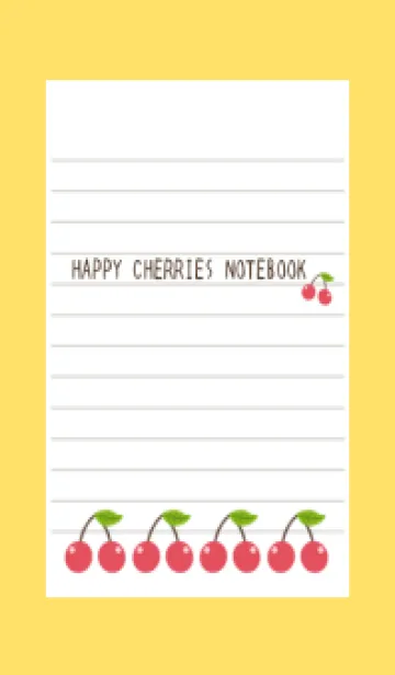 [LINE着せ替え] 幸せチェリーノート/イエローの画像1