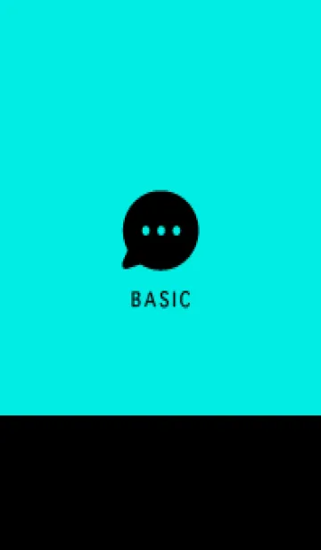 [LINE着せ替え] Simple&Basic ネオンブルー&ブラックの画像1