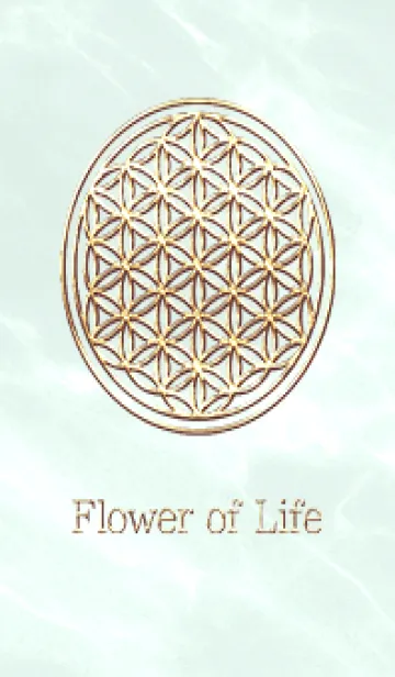 [LINE着せ替え] Flower of Life - Gold (L) - E グリーンの画像1