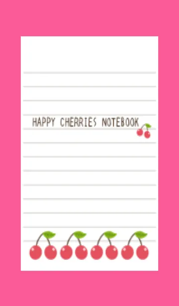 [LINE着せ替え] 幸せチェリーノート/ショッキングピンクの画像1