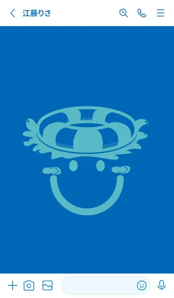 [LINE着せ替え] スマイル＆サマー コバルトブルーの画像2