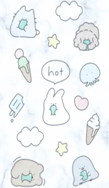 [LINE着せ替え] 暑いね♡blue15_1の画像1