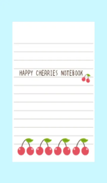 [LINE着せ替え] 幸せチェリーノート/ライトブルーの画像1