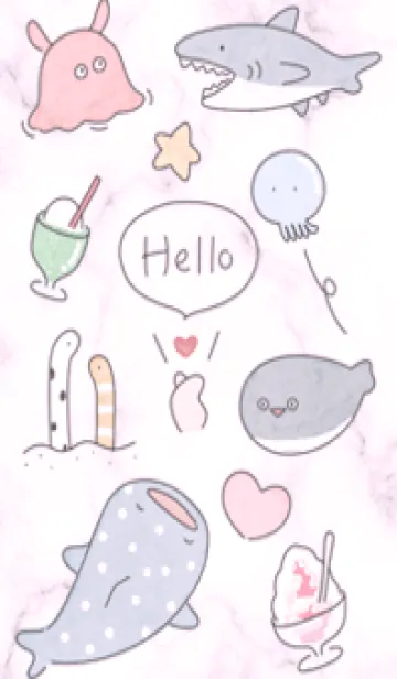 [LINE着せ替え] 楽しい夏の海♡pinkpurple11_1の画像1