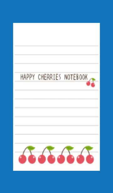 [LINE着せ替え] 幸せチェリーノート/ブルー/ホワイトの画像1