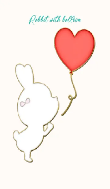 [LINE着せ替え] Enamel Pin Rabbit with balloon 75の画像1