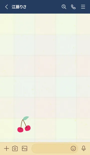 [LINE着せ替え] チェック柄 さくらんぼ25の画像2