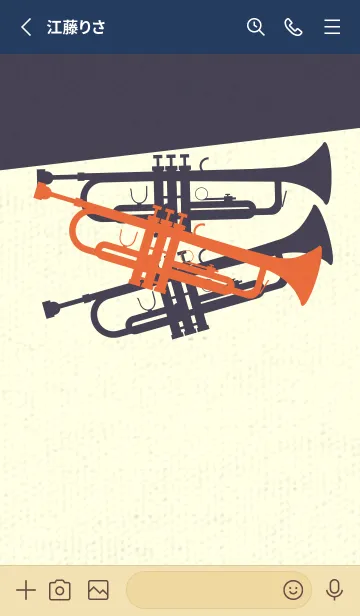 [LINE着せ替え] Trumpet CLR 柿色の画像2