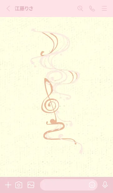 [LINE着せ替え] 和音 流水-音楽記号  Deep baby pinkの画像2