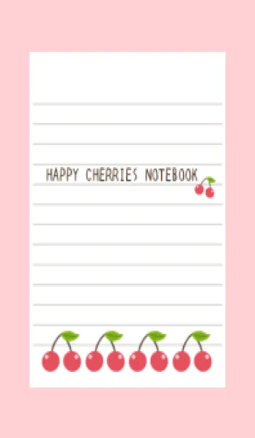 [LINE着せ替え] 幸せチェリーノート/ピンクの画像1