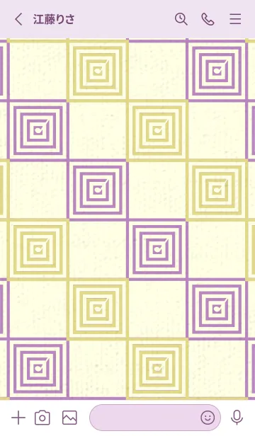 [LINE着せ替え] 和音 市松模様 音符  枯草色の画像2