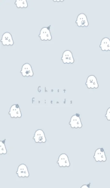 [LINE着せ替え] ゆるおばけ。 淡いブルーグレーの画像1