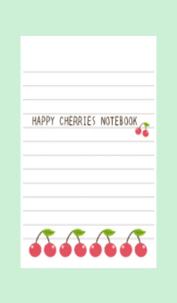 [LINE着せ替え] 幸せチェリーノート/ライトミントグリーンの画像1