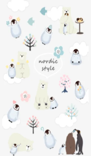 [LINE着せ替え] ペンギンが好き♡グレー01_1の画像1