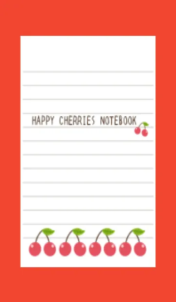 [LINE着せ替え] 幸せチェリーノート/レッドの画像1