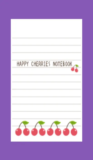 [LINE着せ替え] 幸せチェリーノート/パープル/イエローの画像1