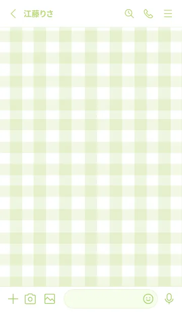 [LINE着せ替え] いちご×チェック柄 (yellowgreen)の画像2