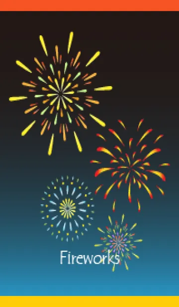 [LINE着せ替え] 夜の花火 赤と黄色の画像1
