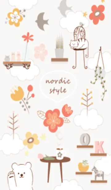 [LINE着せ替え] 花とインテリア♡pinkbrown08_1の画像1