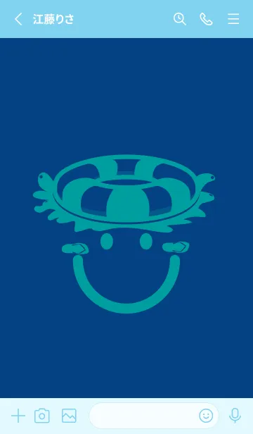 [LINE着せ替え] スマイル＆サマー マジョリカブルーの画像2