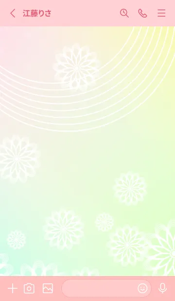 [LINE着せ替え] 和柄 線画の花 薄いピンクの画像2