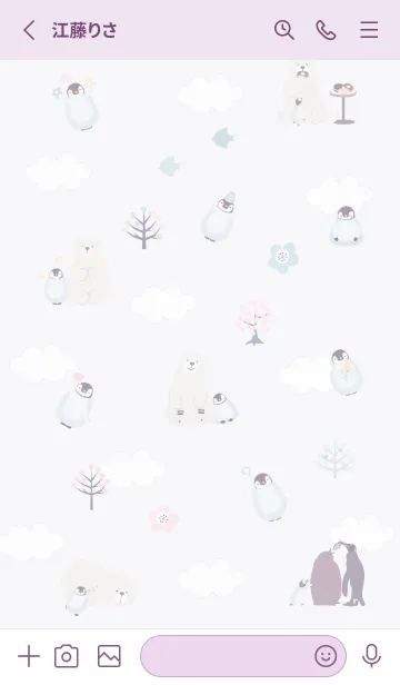 [LINE着せ替え] ペンギンが好き♡violet04_1の画像2