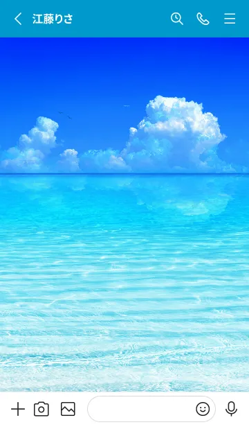 [LINE着せ替え] 夏の海とイルカ✨Summer Sea dolphins2の画像2