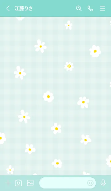 [LINE着せ替え] かわいい白い小花柄23の画像2