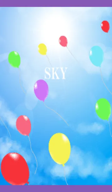 [LINE着せ替え] 空の風船 紫色の画像1