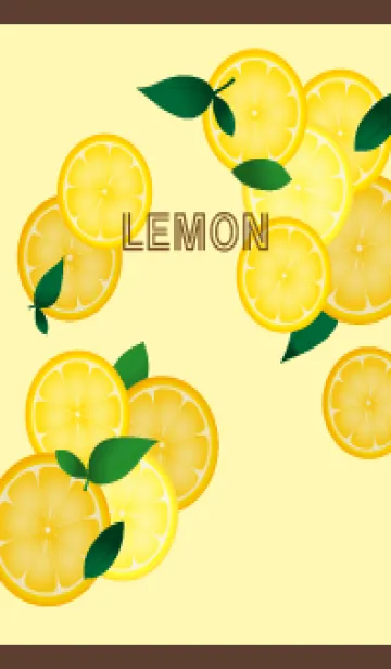 [LINE着せ替え] 葉とレモン 茶色の画像1