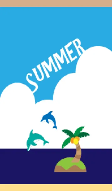 [LINE着せ替え] 夏の海 薄茶と黄色の画像1