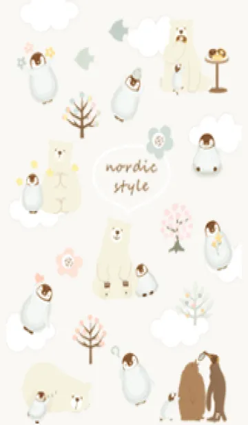 [LINE着せ替え] ペンギンが好き♡beige05_1の画像1