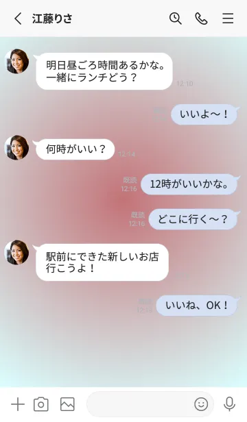 [LINE着せ替え] くすみレッド●パステルブルー3.TKCの画像3
