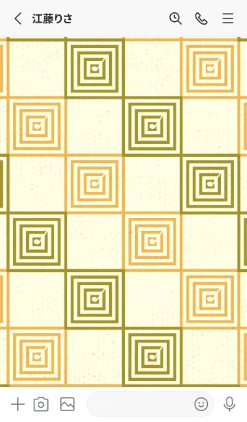 [LINE着せ替え] 和音 市松模様 音符  ペールマスタードの画像2