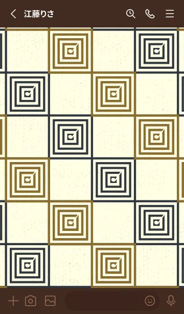 [LINE着せ替え] 和音 市松模様 音符  ゴールデンオーカーの画像2