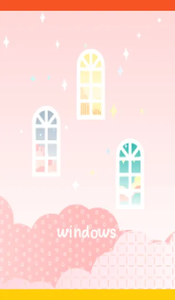 [LINE着せ替え] かわいい3つの窓 赤と黄色の画像1